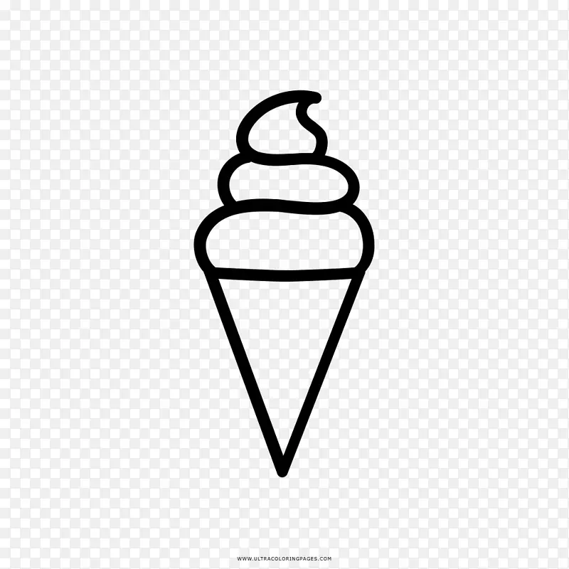 冰淇淋锥画着色书软服务-冰淇淋
