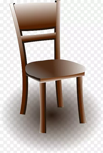 桌子折叠椅家具剪贴画棕色木材