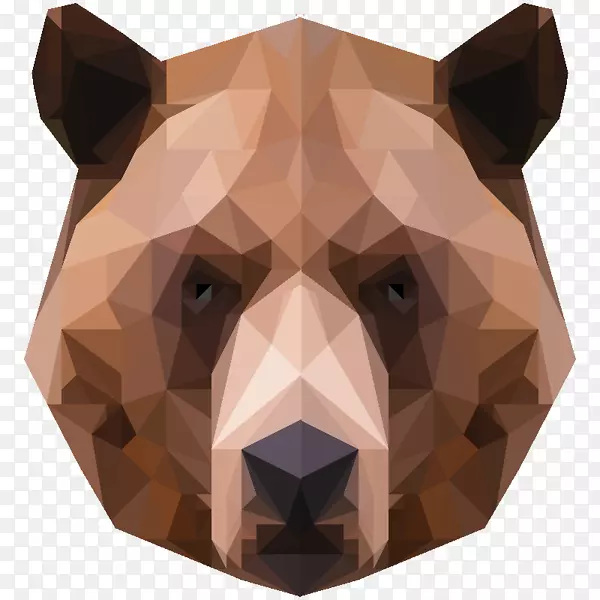低聚熊三维计算机图形多边形网格艺术熊