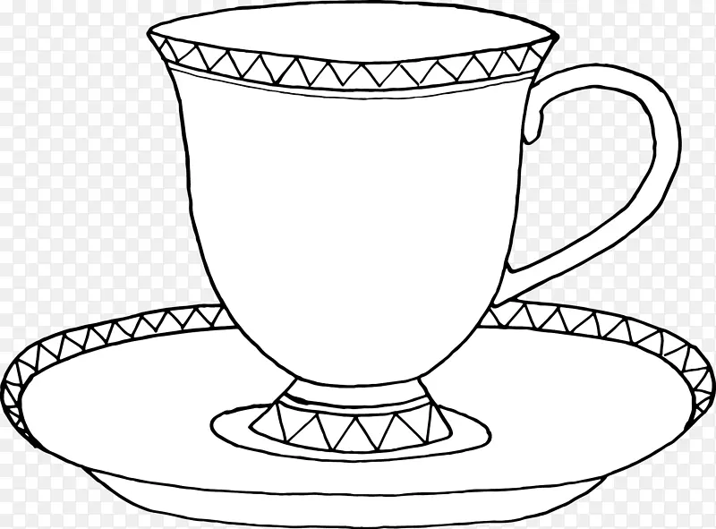 茶杯茶托咖啡茶杯水彩