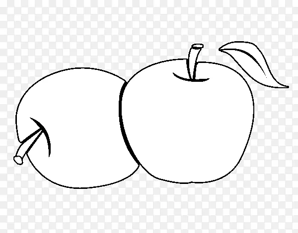 画线艺术苹果剪贴画-苹果