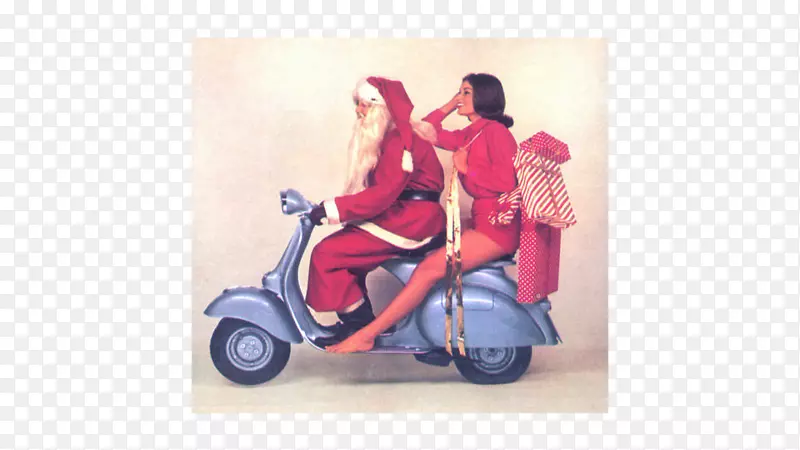 圣诞老人滑板车圣诞卫斯帕摩托车-圣诞老人