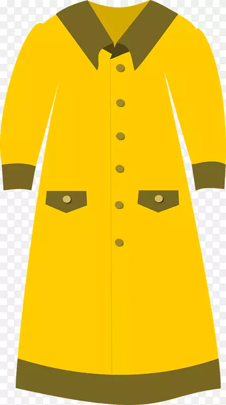 黄色服装时尚外套剪贴画连衣裙