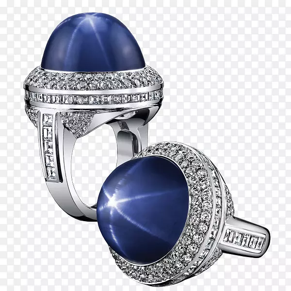 蓝宝石戒指珠宝钻石-明星戒指