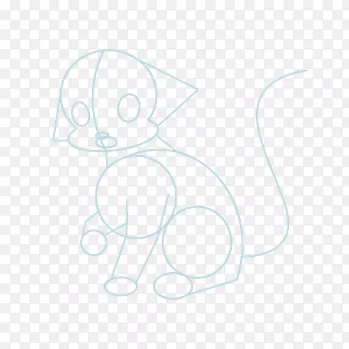猫线艺术卡通素描-猫