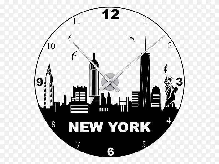 纽约市天际线挂钟