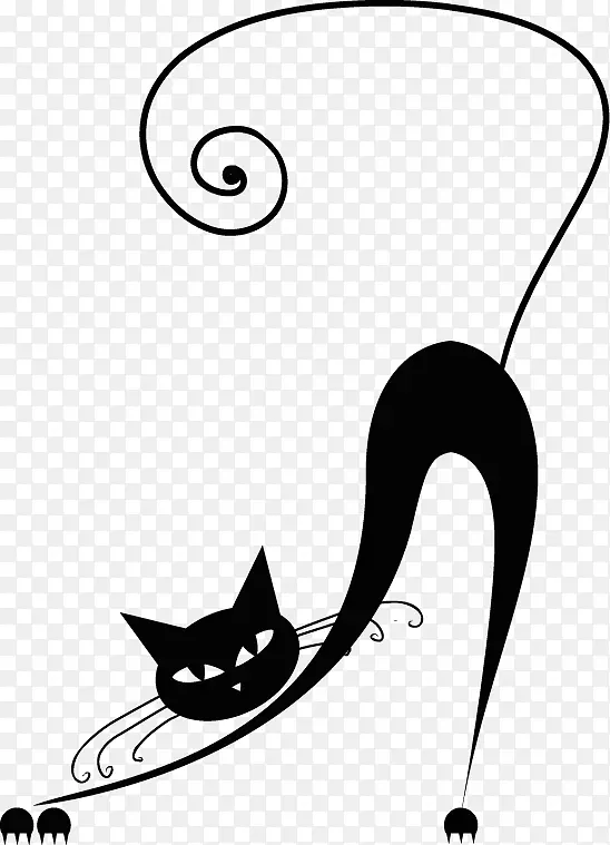 小猫黑猫英国长毛暹罗猫剪影