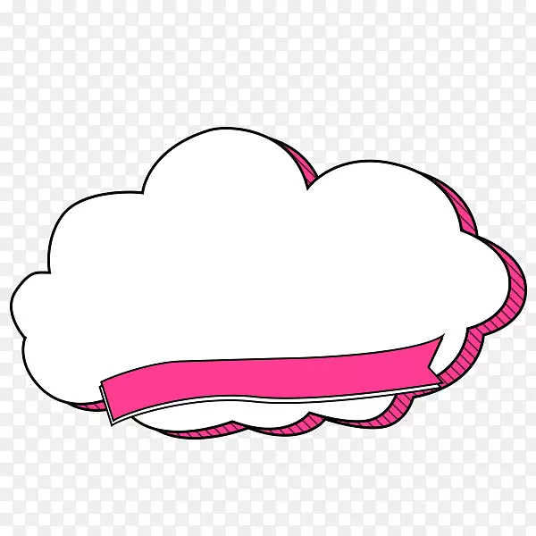 言语气球粉红卡通剪贴画-云朵