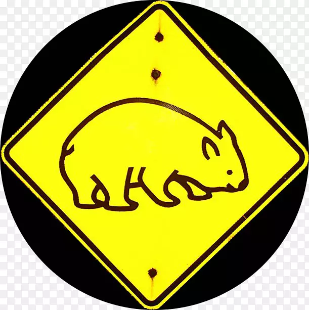 袋熊交通标志道路警告标志-考拉