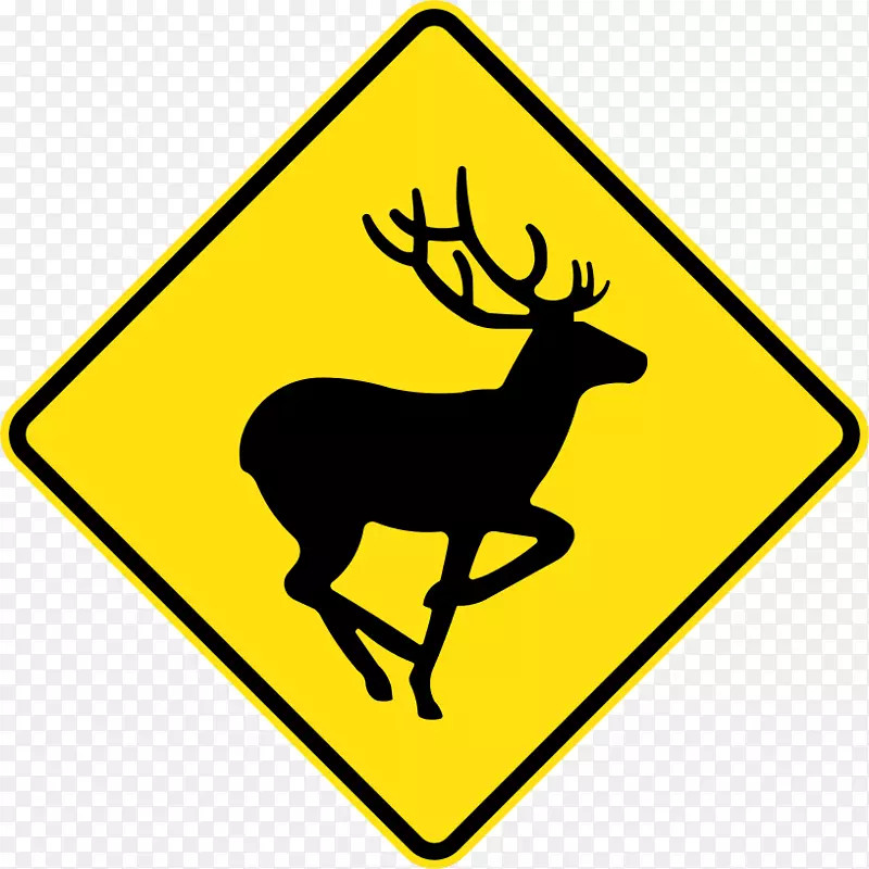 鹿路交通标志警告标志-鹿