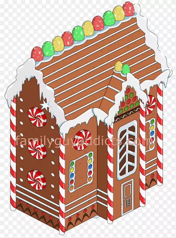 姜饼房里有糖果，手杖，姜饼人，马卡龙-圣诞节