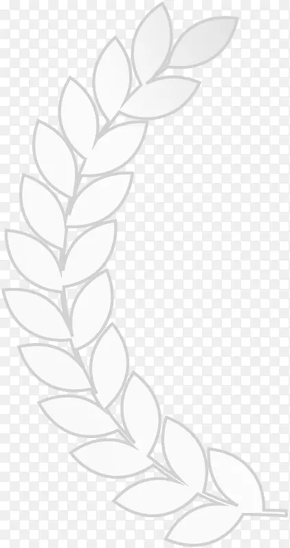白叶花瓣植物茎剪贴画-创意推广