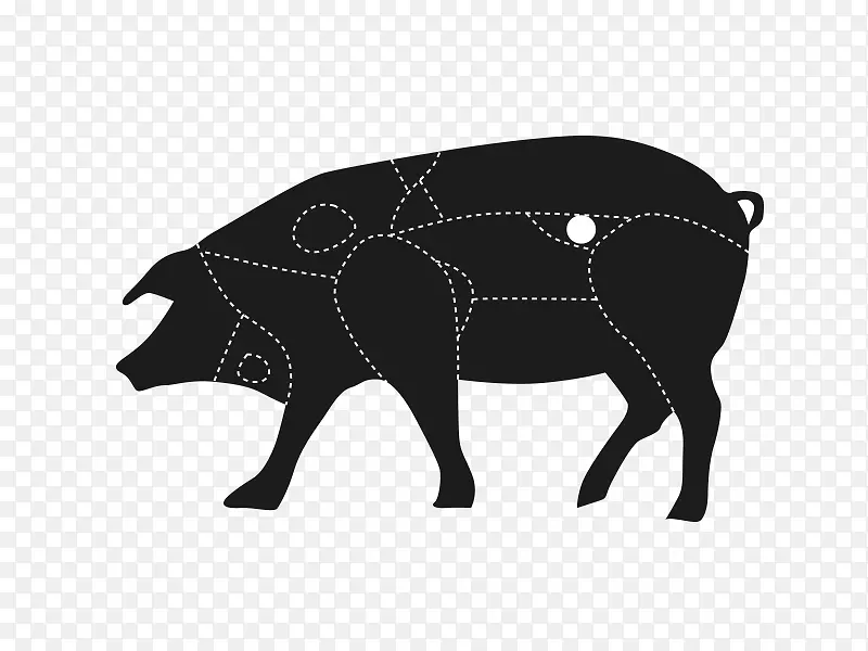 伊比利亚半岛的黑伊比利亚猪西班牙料理猪肉猪