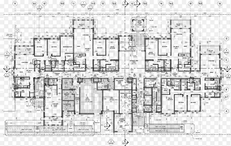 平面图，先生。j。建筑技术制图学院