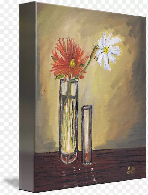 花卉设计丙烯酸涂料静物花瓶艺术玻璃花瓶