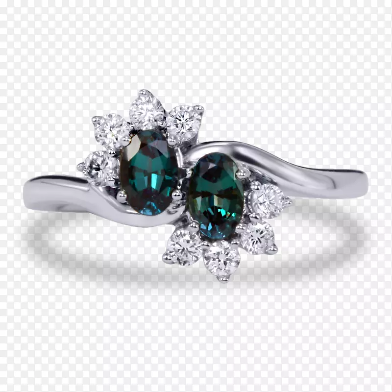 戒指祖母绿金钻石灿烂的地球戒指