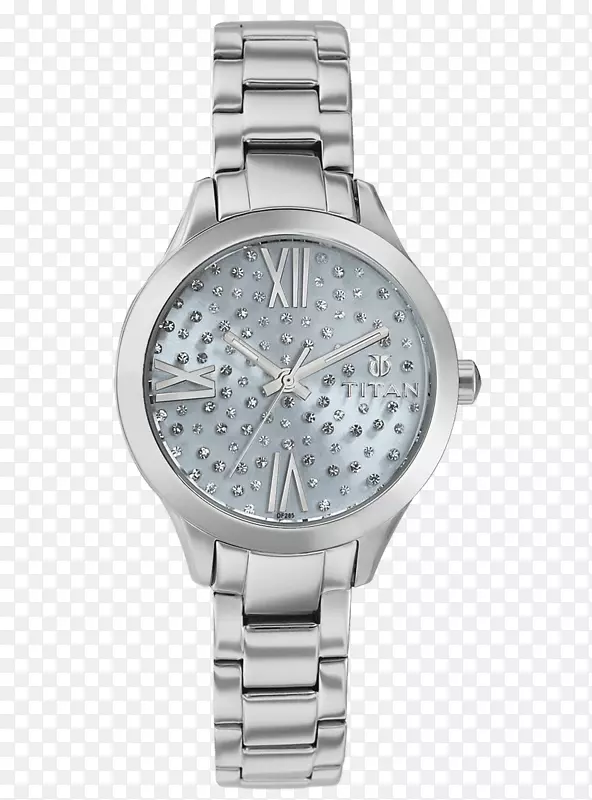 手表表带泰坦公司银制模拟手表