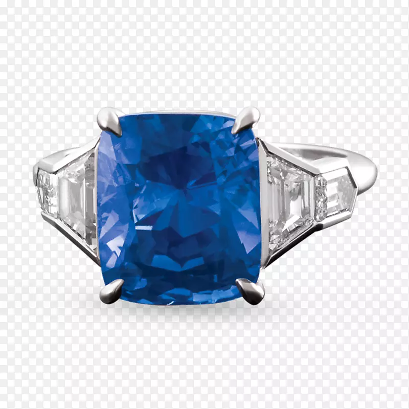 蓝宝石戒指珠宝钻石克拉蓝宝石