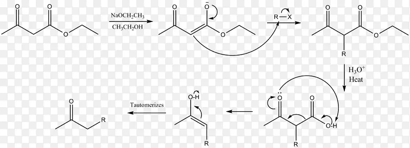 丙二酸酯合成乙酰乙酸酯合成丙二酸二乙酯化学反应-反应