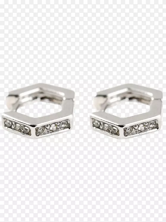 耳环银身珠宝结婚戒指时尚六边形