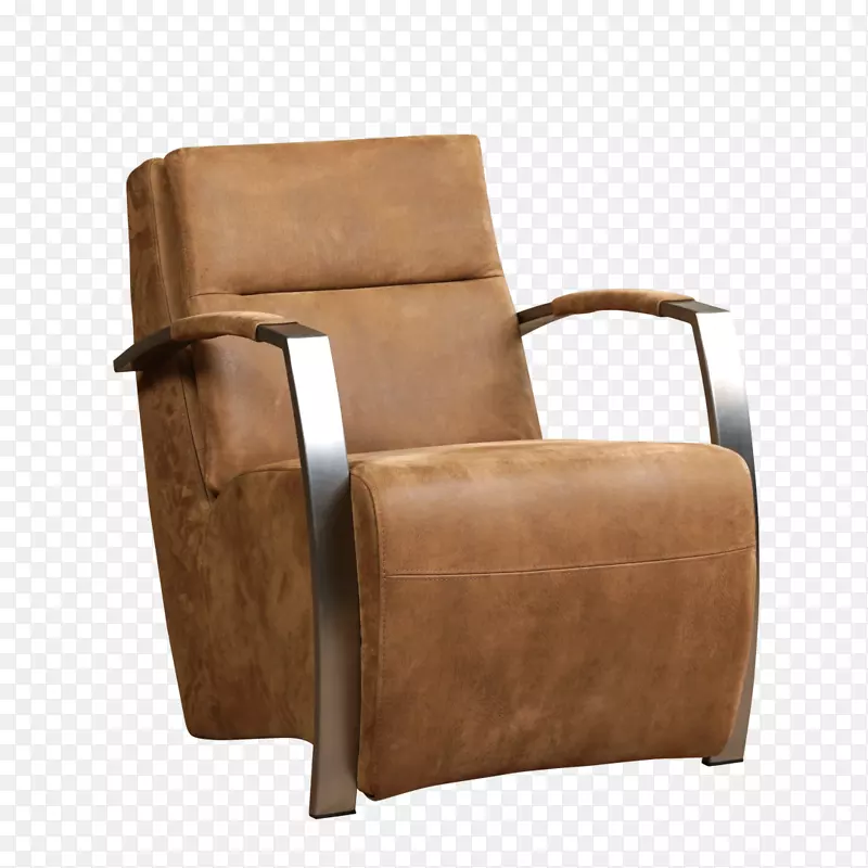 躺椅皮革俱乐部椅钢制框架