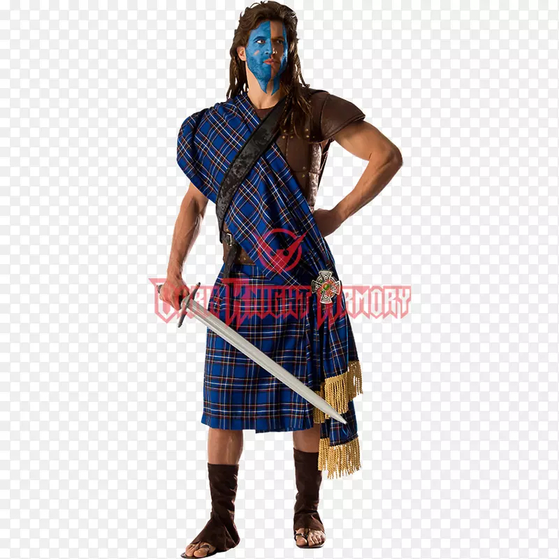 苏格兰短裙服装格子-中世纪战士