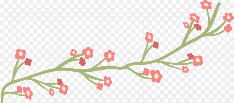 花卉设计植物茎开花植物字体设计