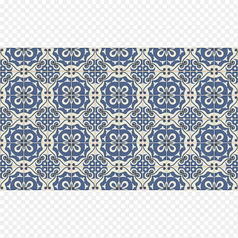 位置垫视觉艺术矩形对称图案-azulejo