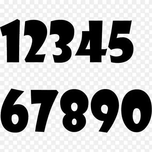 数字字体贴纸-1234567890