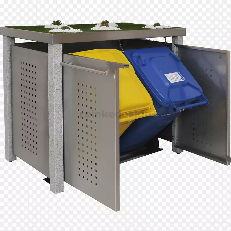 Mülltonnenenbox，edelstaal垃圾桶和废纸篮子，轮式垃圾桶，木料
