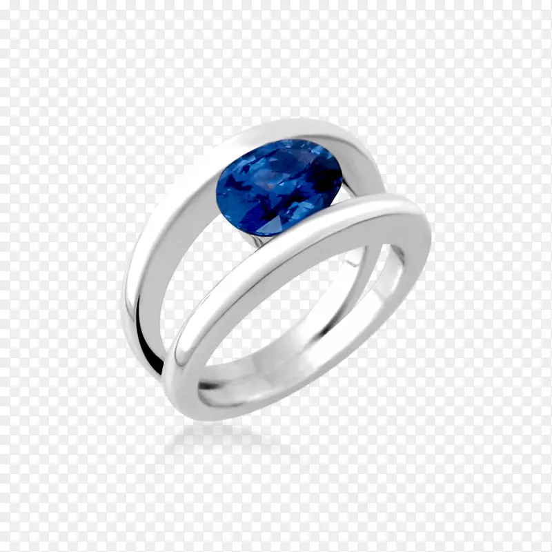 纸牌订婚戒指蓝宝石珠宝戒指