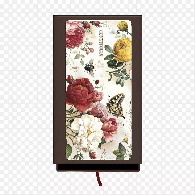 明信片，花卉设计，长方形信封，博莫艺术，布达佩斯-棕色玫瑰