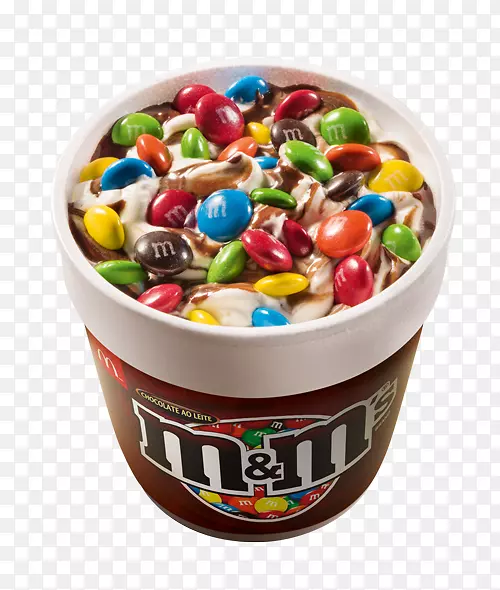 麦当劳麦弗莱与M&M‘s糖果，冰激凌，糖霜，冰淇淋