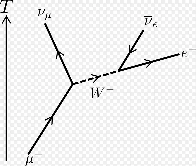 Feynman图μ介子放射性衰变电子中微子-电