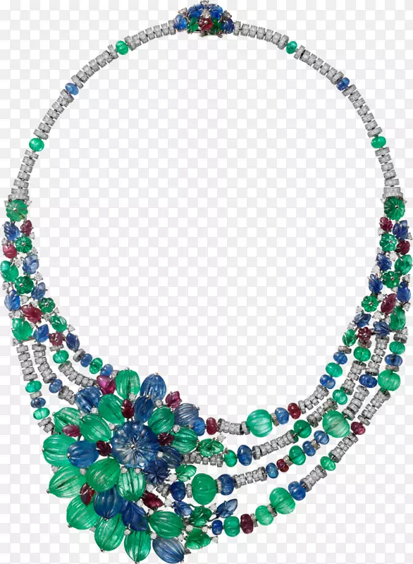 翡翠项链，绿松石珠宝，蓝宝石-翡翠