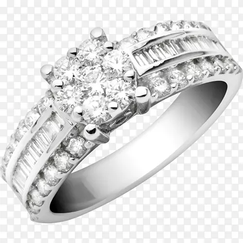 结婚戒指白金银钻石戒指