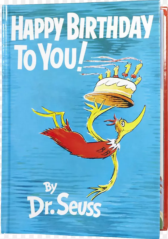 祝你生日快乐!猫戴着帽子一条鱼，两条鱼，红色的鱼，蓝色的鱼-你只老了一次！精装本