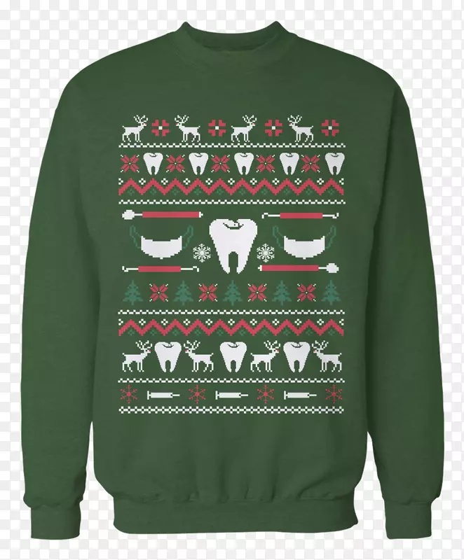 圣诞套衫-T恤衫连帽衫-牙科保健员