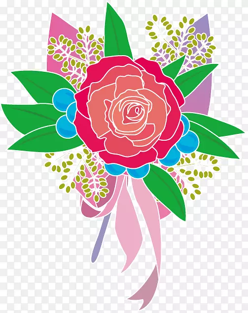 花园玫瑰，花卉设计，切花，花束，剪贴画