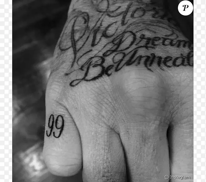 曼彻斯特联队。袖子纹身遮盖身体艺术-大卫贝克汉姆