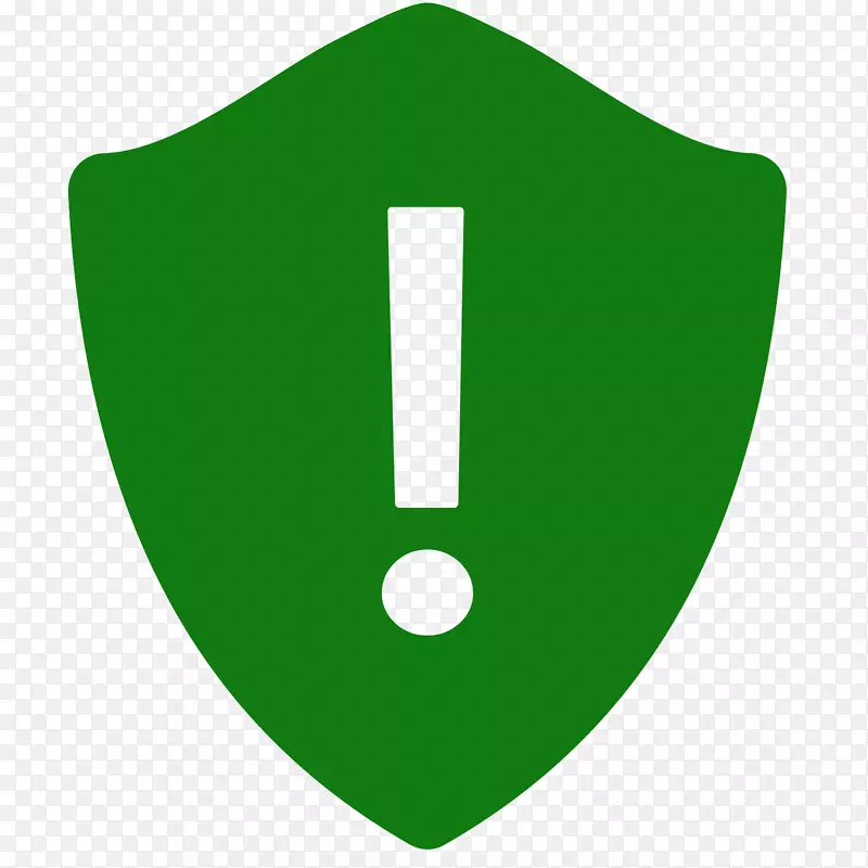 电脑图标绿色盾牌加拿大标志-警告图标