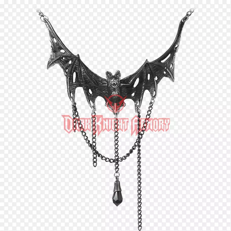 Diodati别墅的魅力和吊坠项链，珠宝，蝙蝠项链