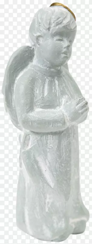 守护天使雕塑石雕彩色绿色小男孩