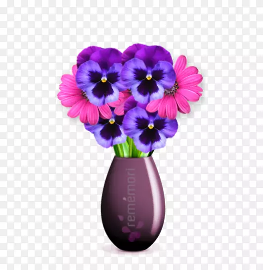 潘西紫罗兰花盆樱花切花.紫罗兰