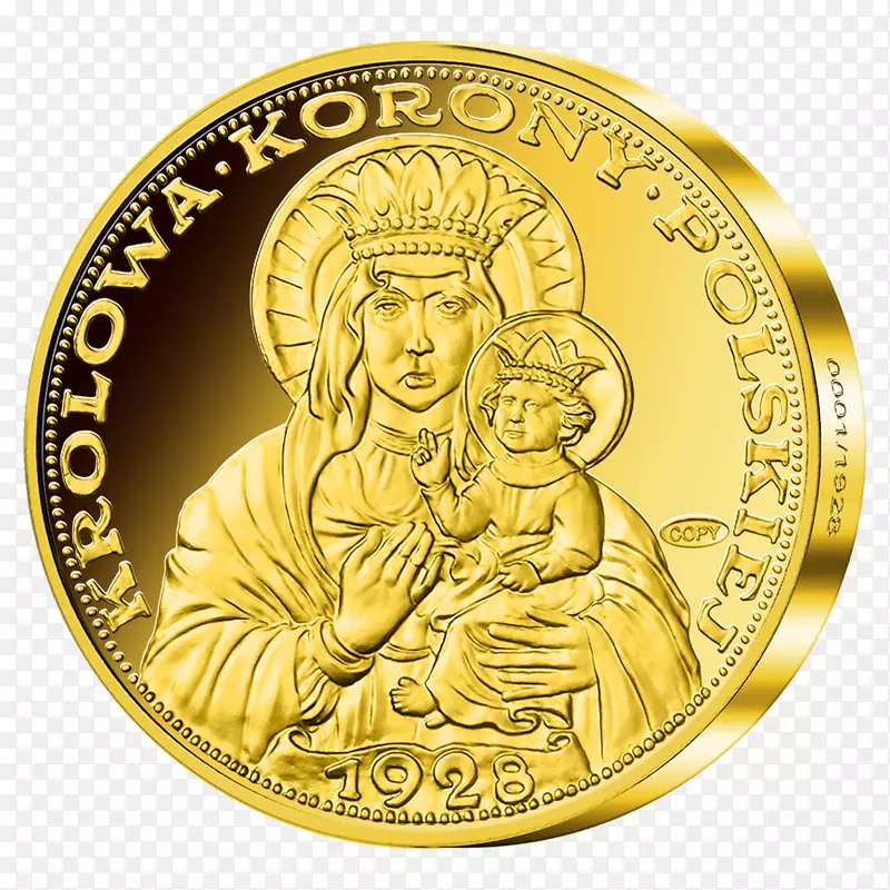 金币，黑色麦当娜的czę斯托霍瓦奖章-硬币