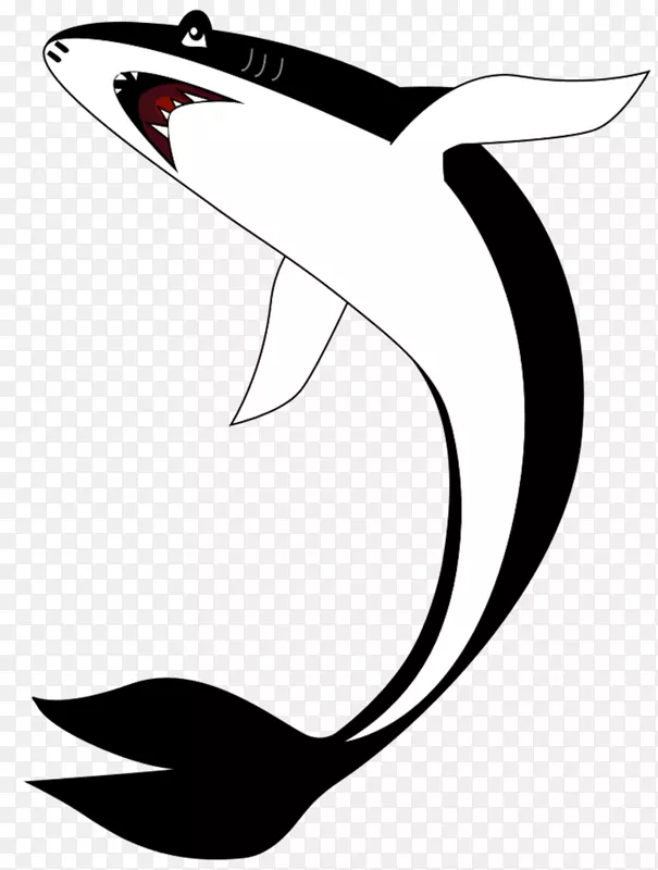 海豚线艺术卡通剪贴画-海豚