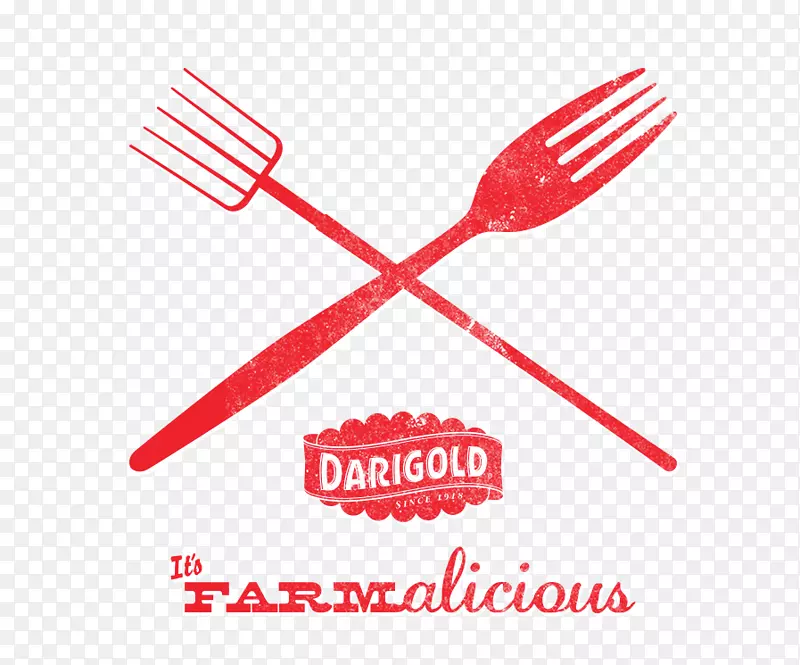 DariGold牛奶叉子标志-文件