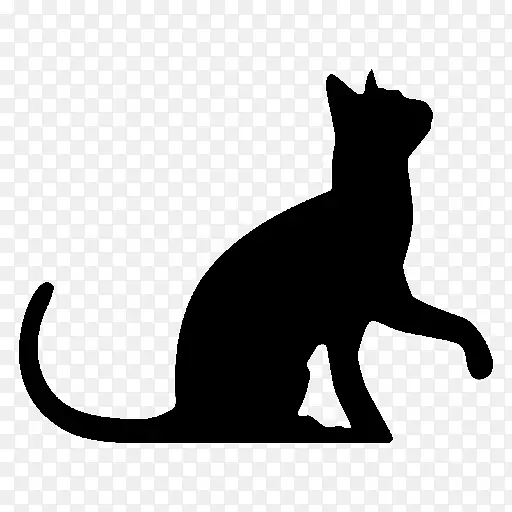 Sphynx猫剪影缅因州茧黑猫剪贴画-剪影