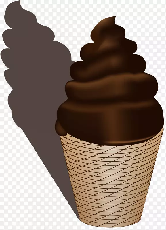 巧克力冰淇淋锥杯冰淇淋