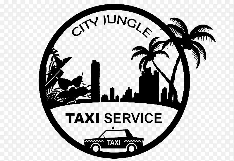 城市丛林出租车服务标志购物品牌-出租车